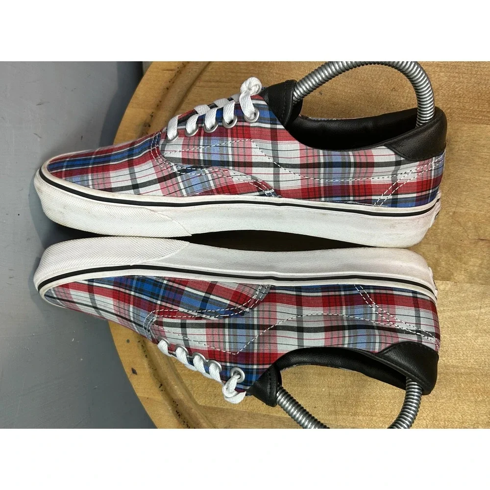 Vans Era 59 Unisex Men 7 Women 8.5 Red Plaid Skate Shoes Low Top Sneaker